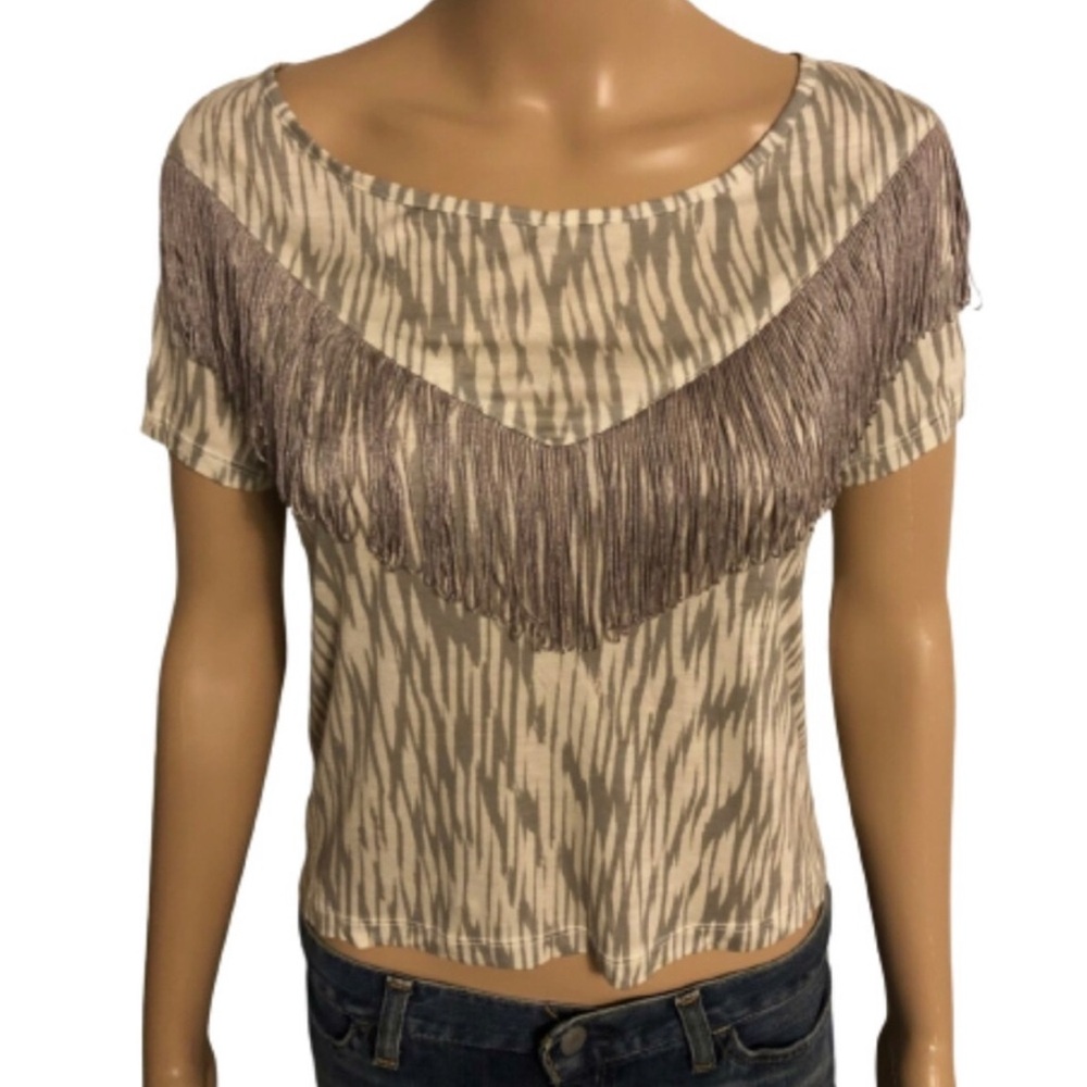Pac Sun's Nollie Women's Fringe Vertical Stripe Crop Top Size Small